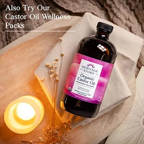 HERITAGE STORE USDA Organic Cold Pressed Castor Oil 473ml (16 fl oz) | Pure Hair & Skin Treatment thumbnail 5