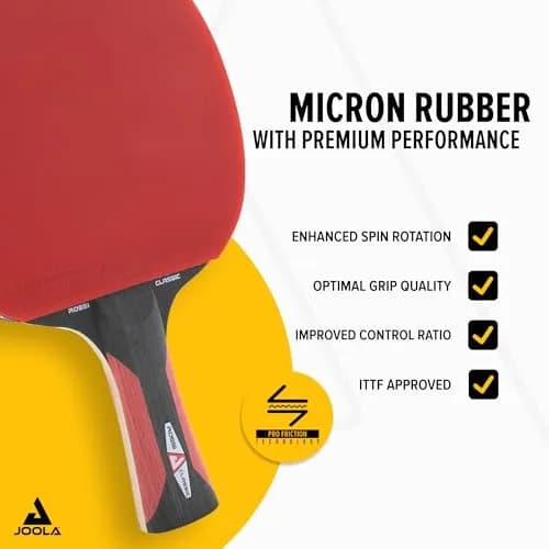 JOOLA Rossi Classic Ping Pong Paddle with Speed Drive & Centro Balance Technology | ITTF Approved Professional Table Tennis Racket for Advanced Control & Speed (Red, 17cm x 25cm) thumbnail 2