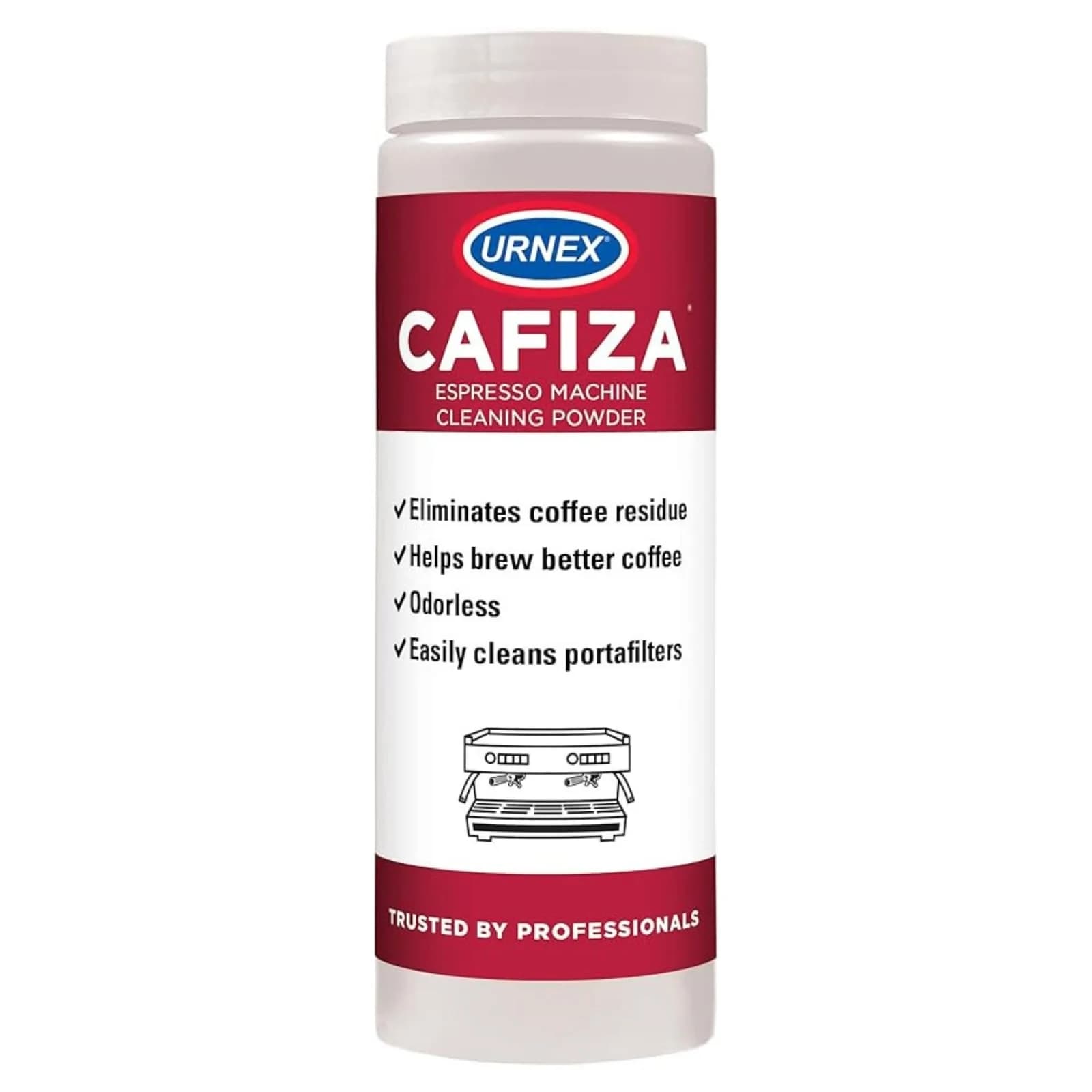 Urnex Cafiza Professional Espresso Machine Cleaning Powder 566g (20oz) | NSF Certified for Metal Compatibility