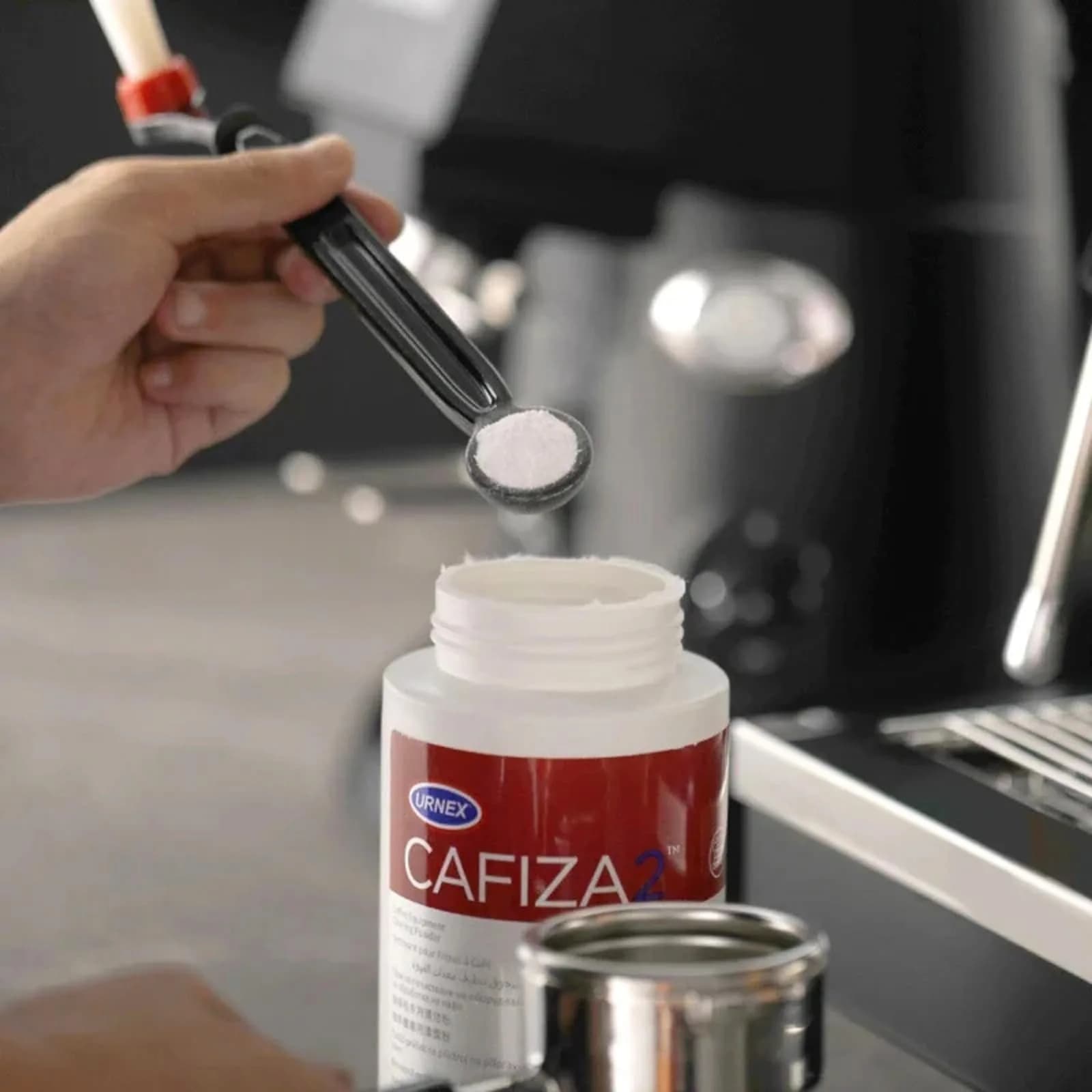 Urnex Cafiza Professional Espresso Machine Cleaning Powder 566g (20oz) | NSF Certified for Metal Compatibility - view 6