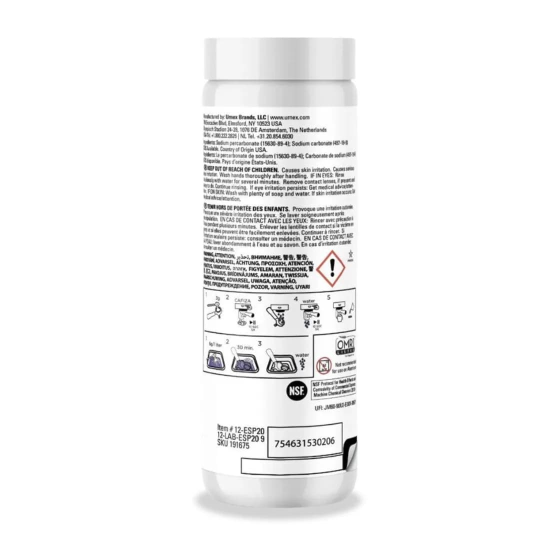 Urnex Cafiza Professional Espresso Machine Cleaning Powder 566g (20oz) | NSF Certified for Metal Compatibility - view 2