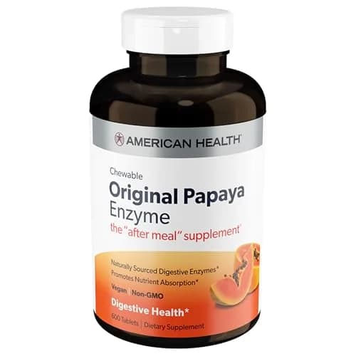 American Health Papaya Enzyme Chewable Tablets 600 Count | Natural Digestive Support for Adults thumbnail 1