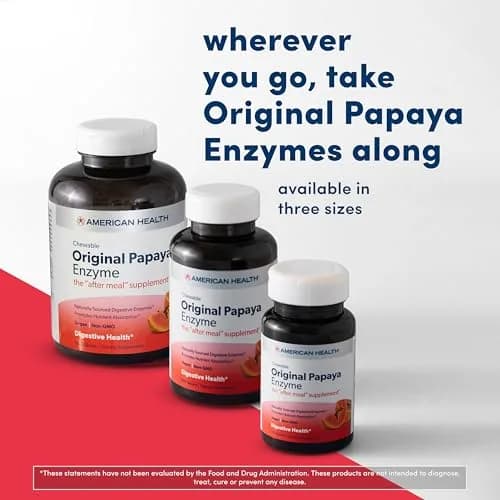 American Health Papaya Enzyme Chewable Tablets 600 Count | Natural Digestive Support for Adults thumbnail 6