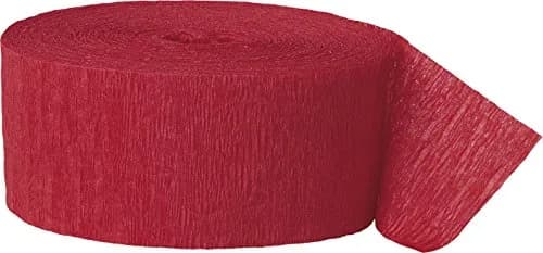 Unique Premium Ruby Red Crepe Paper Streamer - 81 ft | Bright Party Decoration thumbnail 1
