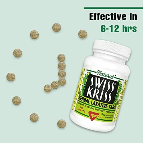 Swiss Kriss Herbal Laxative Tablets, Gentle & Natural Relief for Adults & Children Over 6, 250 Tablets thumbnail 3