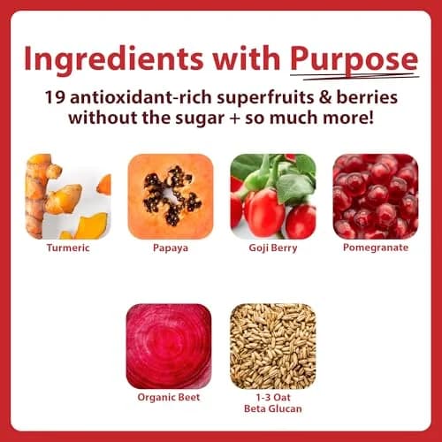 MacroLife Naturals Miracle Reds Superfood Powder, 4 Oz | 19 Fruits, Vegan, Gluten-Free, 12 Packets thumbnail 2