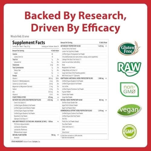 MacroLife Naturals Miracle Reds Superfood Powder, 10oz | 19 Superfruits & Antioxidants for Daily Wellness thumbnail 9