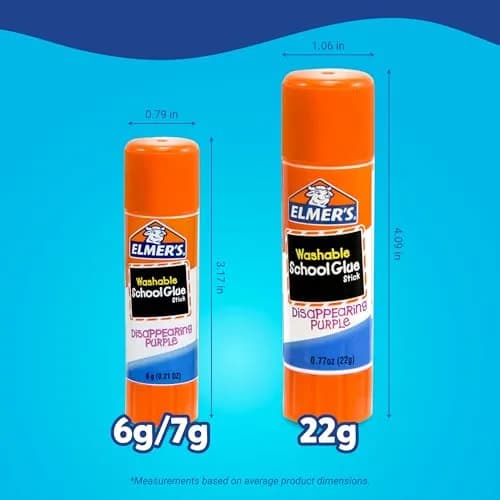 Elmer's Disappearing Purple School Glue Sticks, Washable, 3 Count (22g Each) | #1 Teacher Brand thumbnail 4