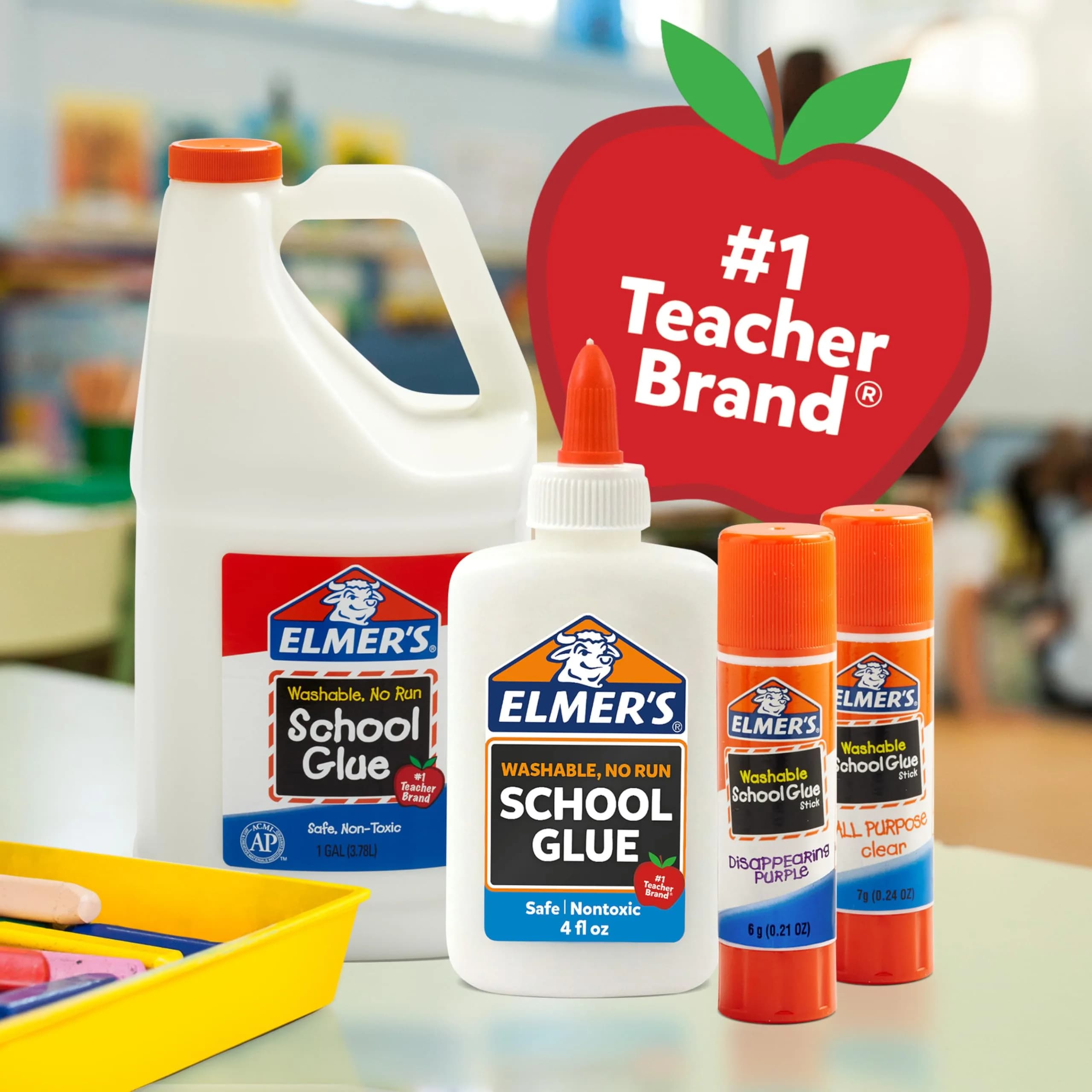 Elmer's Disappearing Purple School Glue Sticks, Washable, 3 Count (22g Each) | #1 Teacher Brand - view 5