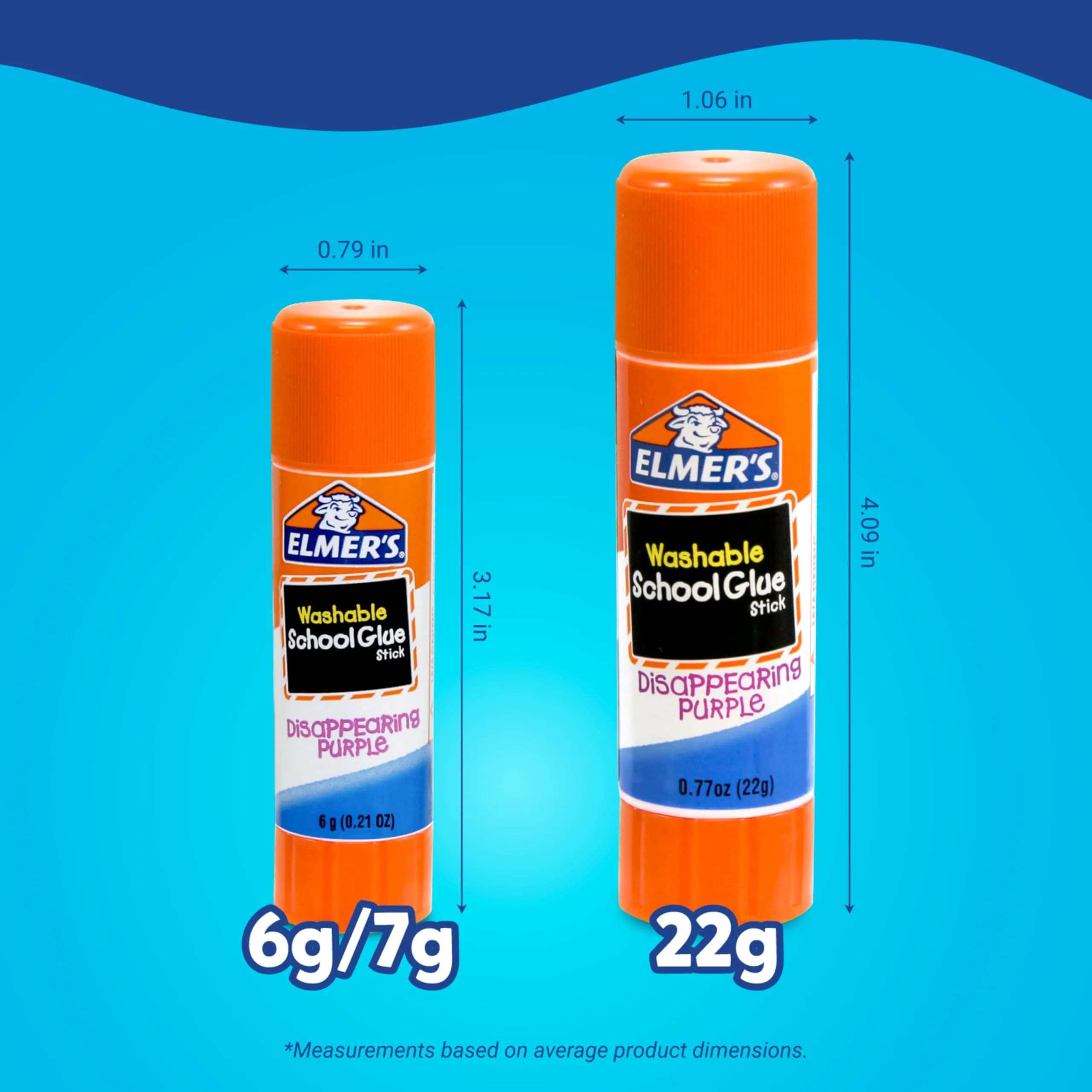 Elmer's Disappearing Purple School Glue Sticks, Washable, 3 Count (22g Each) | #1 Teacher Brand - view 4