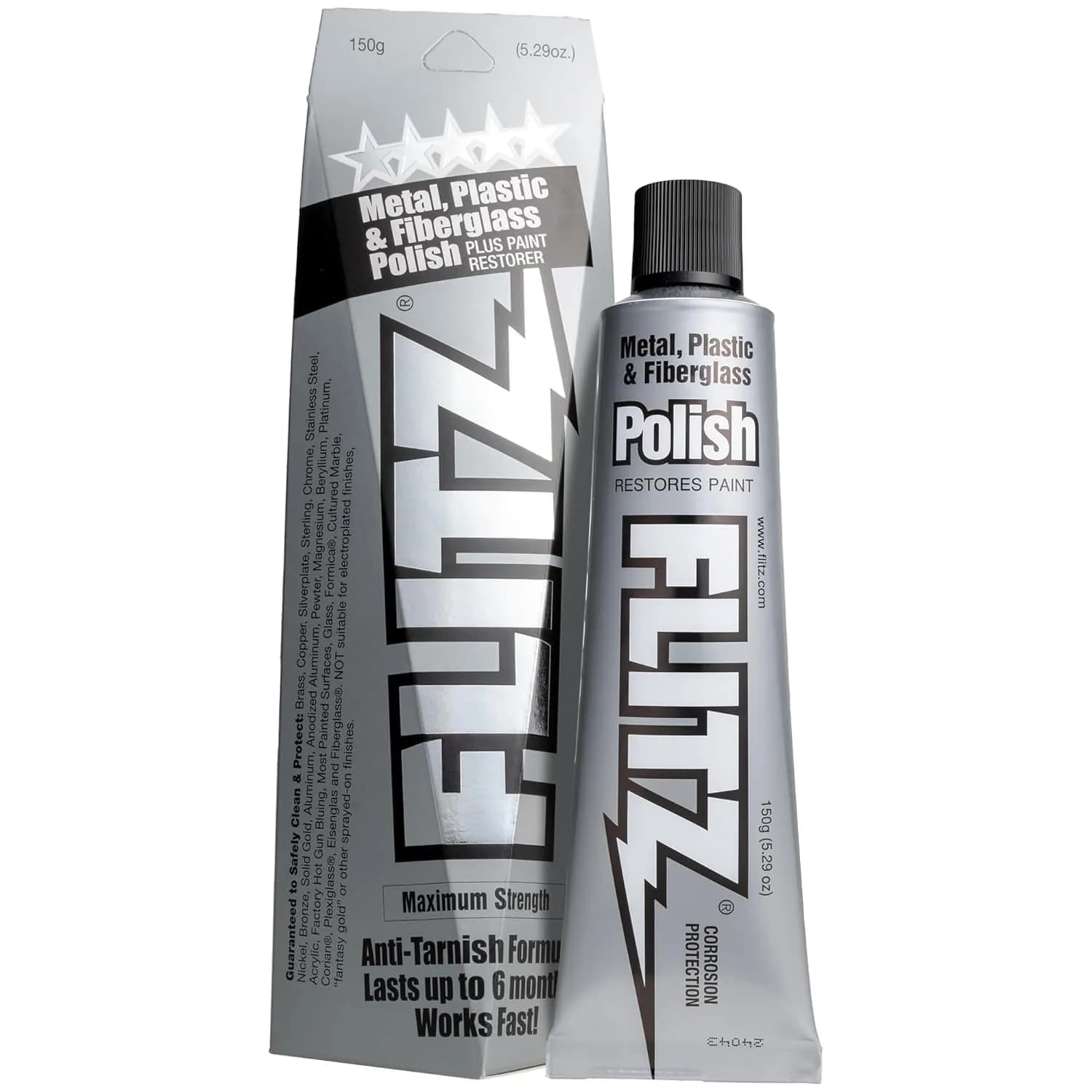 Flitz Metal Polish Paste 150g (5.29oz) | Solid Chrome, Stainless Steel, Aluminum Polish for Light Oxidation - main product image