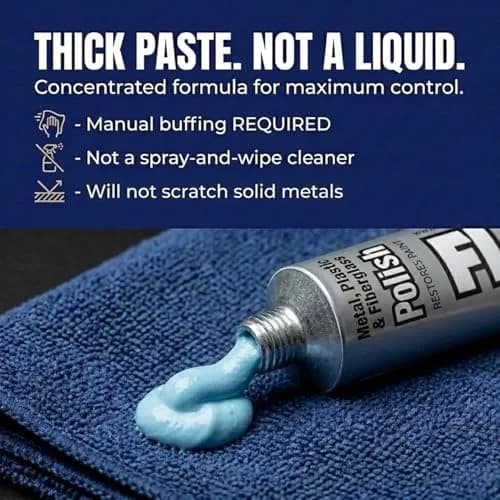 Flitz Metal Polish Paste 150g (5.29oz) | Solid Chrome, Stainless Steel, Aluminum Polish for Light Oxidation thumbnail 3
