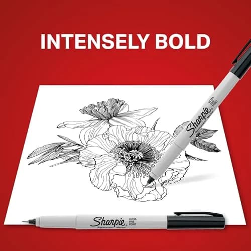 Sharpie Permanent Markers Ultra Fine Point Black 2 Count | Precise Writing for Office, School, and Crafts thumbnail 3