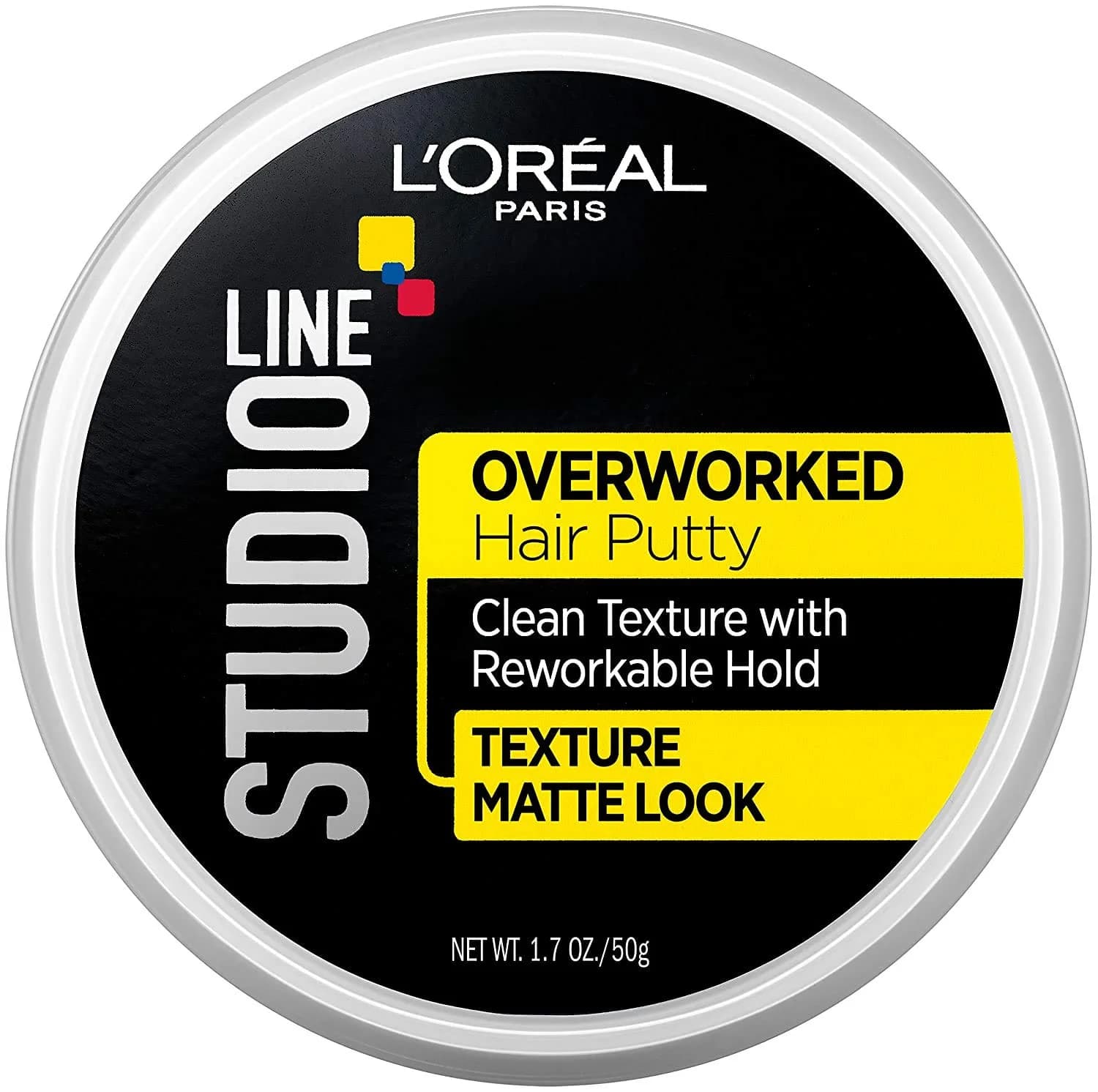 L'Oreal Paris Studio Line Overworked Hair Putty 50ml (1.7 oz) | Natural Texture & Reworkable Hold