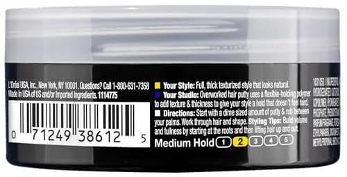 L'Oreal Paris Studio Line Overworked Hair Putty 50ml (1.7 oz) | Natural Texture & Reworkable Hold thumbnail 5