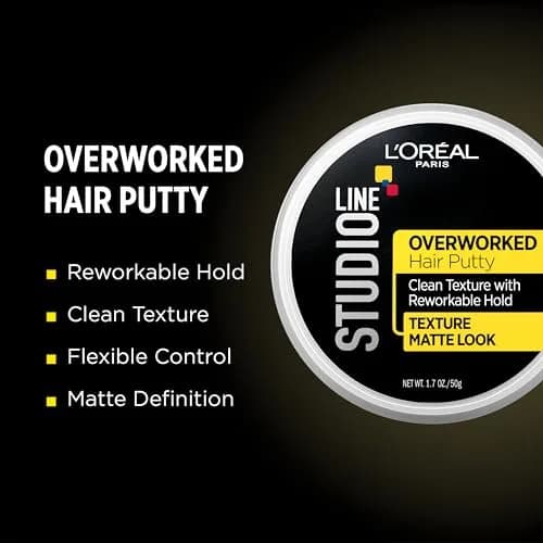 L'Oreal Paris Studio Line Overworked Hair Putty 50ml (1.7 oz) | Natural Texture & Reworkable Hold thumbnail 2