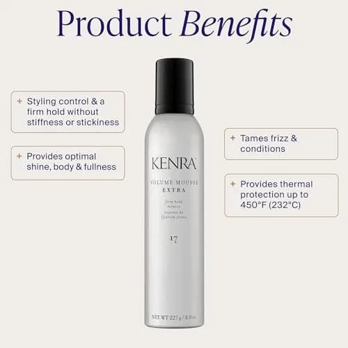 Kenra Volume Mousse Extra 17 Firm Hold Mousse 237ml (8 fl oz) | Thermal Protection up to 450F thumbnail 2