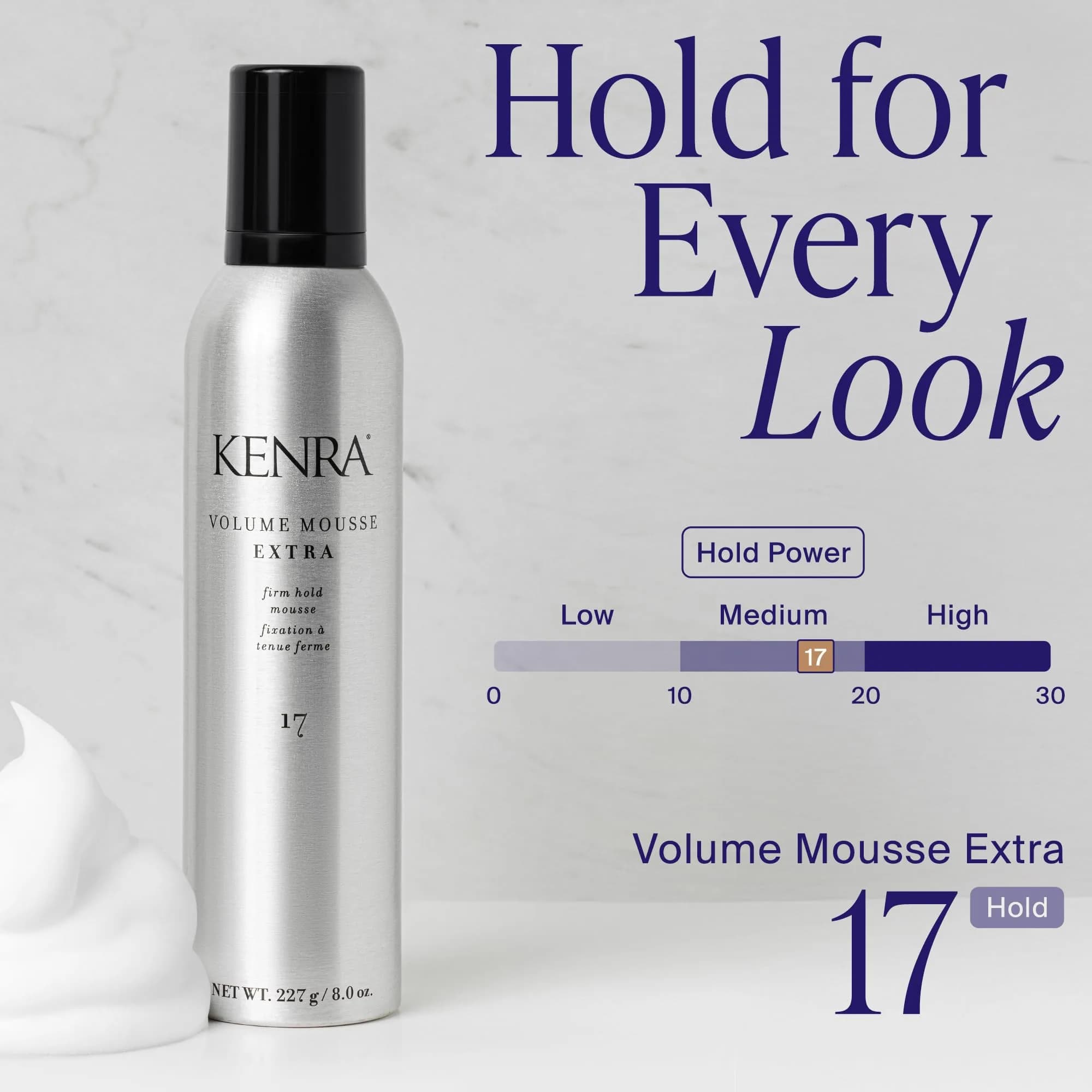 Kenra Volume Mousse Extra 17 Firm Hold Mousse 237ml (8 fl oz) | Thermal Protection up to 450F - view 3