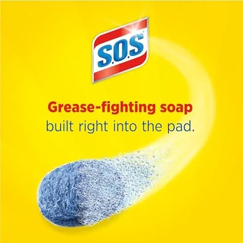 S.O.S Steel Wool Soap Pads Lemon Fresh 10 Count | Powerful Cleaning for Tough Grime thumbnail 2