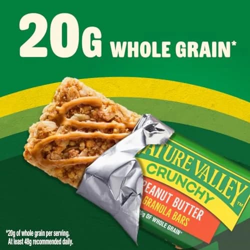 Nature Valley Crunchy Granola Bars Peanut Butter 12 Ct 256g (8.94 oz) | Whole Grain Oats & Peanut Butter thumbnail 4