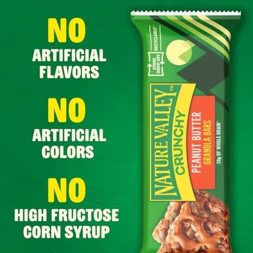 Nature Valley Crunchy Granola Bars Peanut Butter 12 Ct 256g (8.94 oz) | Whole Grain Oats & Peanut Butter thumbnail 6