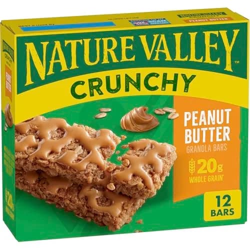 Nature Valley Crunchy Granola Bars Peanut Butter 12 Ct 256g (8.94 oz) | Whole Grain Oats & Peanut Butter thumbnail 1