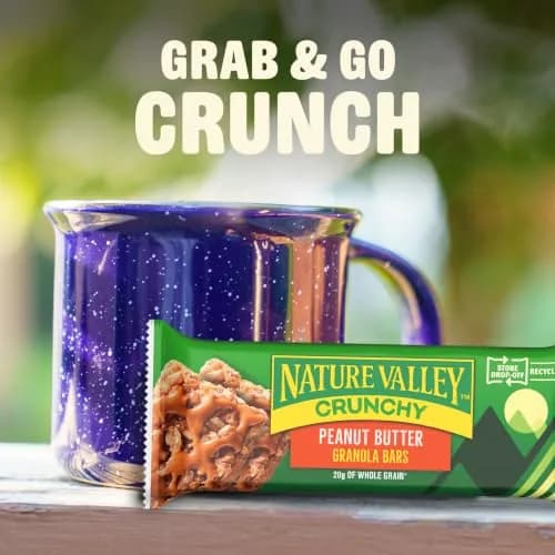 Nature Valley Crunchy Granola Bars Peanut Butter 12 Ct 256g (8.94 oz) | Whole Grain Oats & Peanut Butter thumbnail 7
