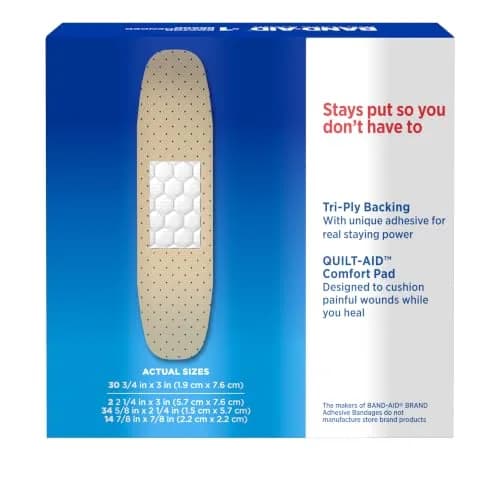 BAND-AID Tru-Stay Sheer Adhesive Bandages Assorted Sizes 80 Count | Dermatologist Tested Wound Dressing thumbnail 3