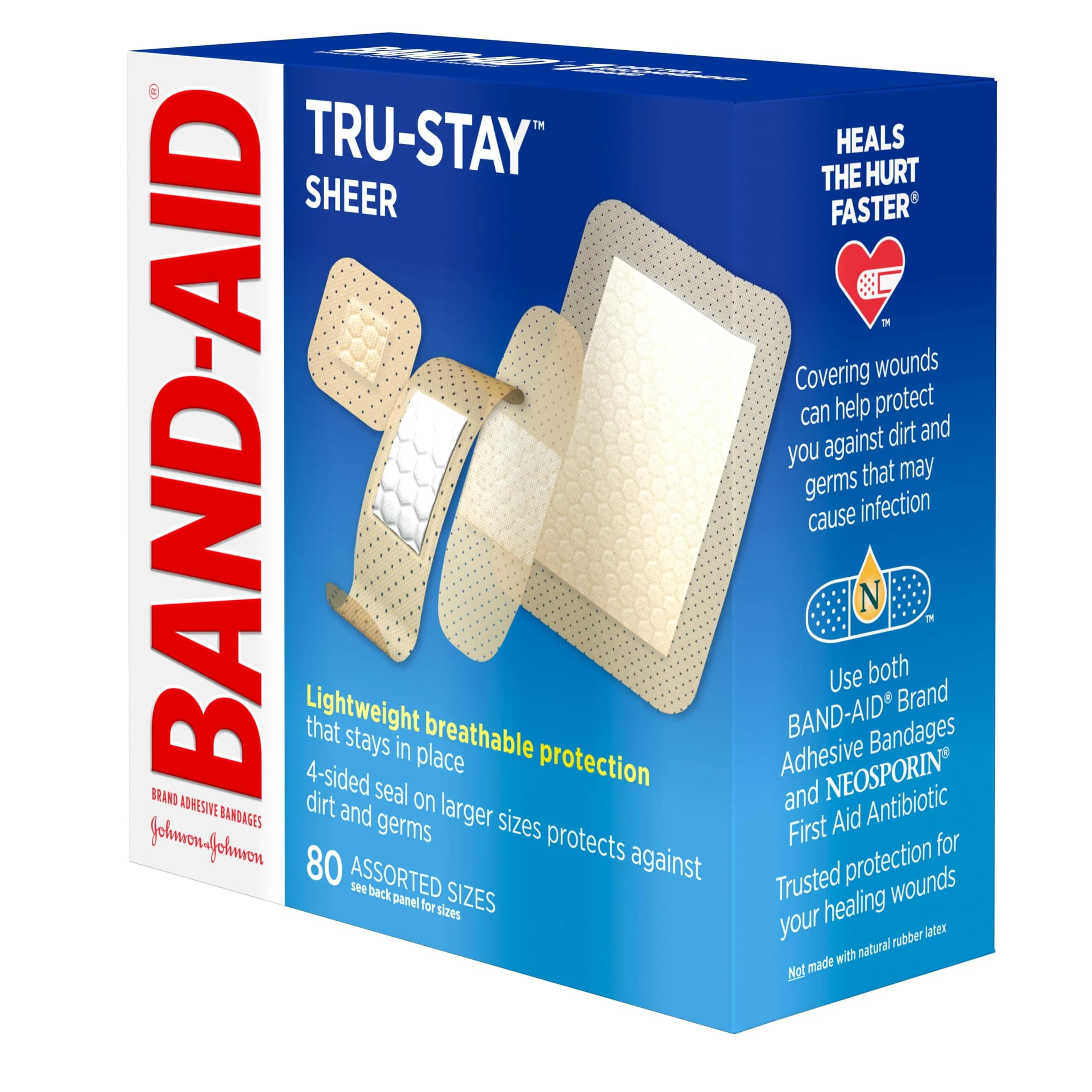 BAND-AID Tru-Stay Sheer Adhesive Bandages Assorted Sizes 80 Count | Dermatologist Tested Wound Dressing - view 4