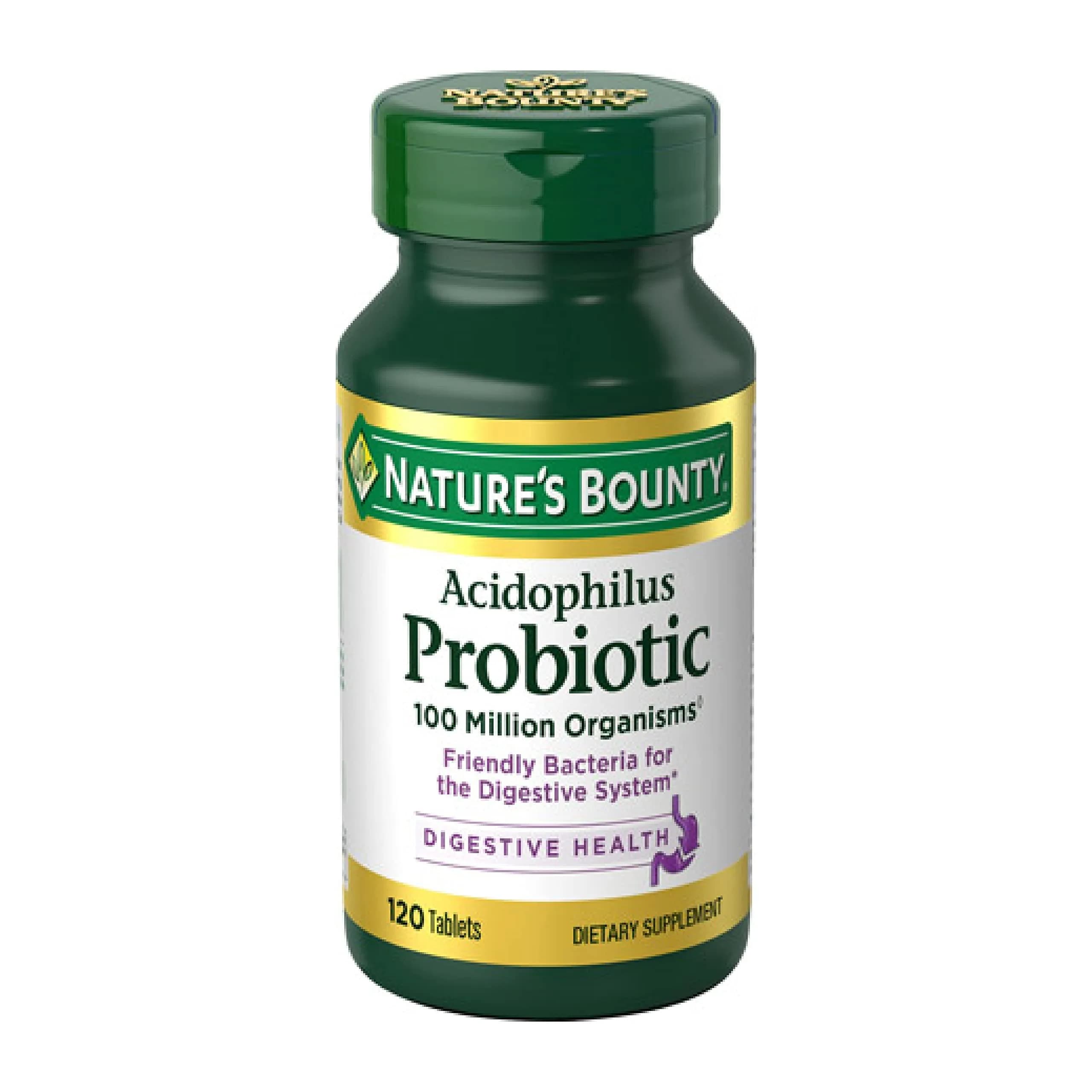 Nature's Bounty Probiotic Acidophilus Tablets 120 Count | Supports Digestive Health — Tablet