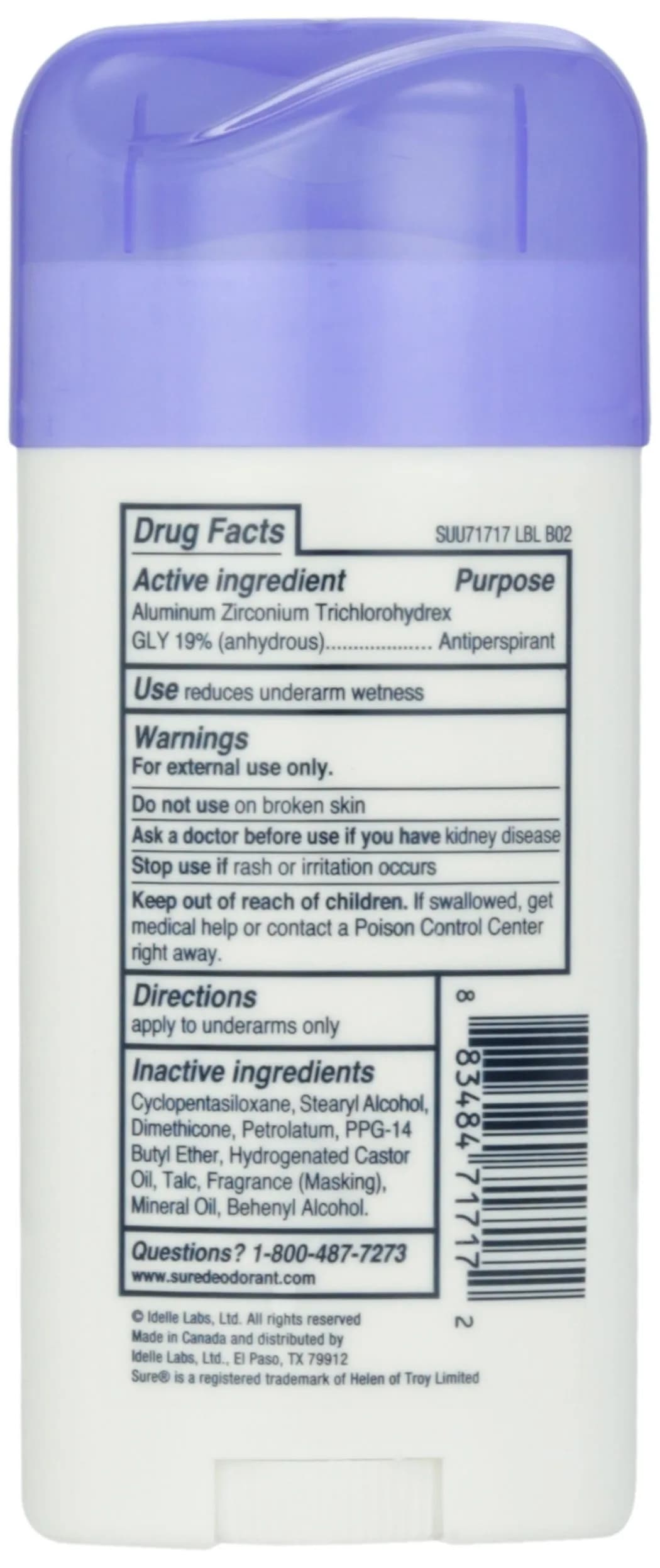 Sure Deodorant Invisible Solid Unscented Antiperspirant 2.6 oz (73.7 g) | 48-Hour Odor and Wetness Protection - view 2