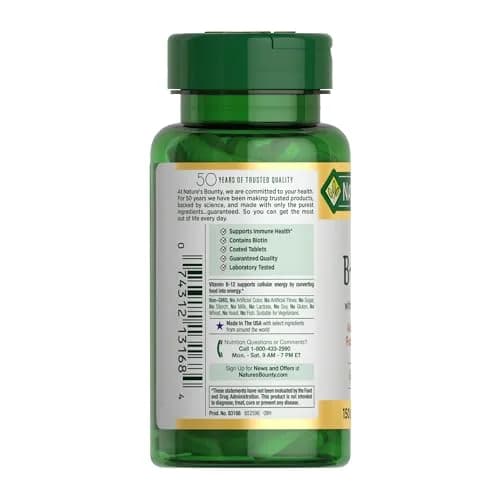 Nature's Bounty Super B Complex Vitamins with Vitamin C & Folic Acid, 150 Tablets | Supports Energy Metabolism & Immune Health thumbnail 7