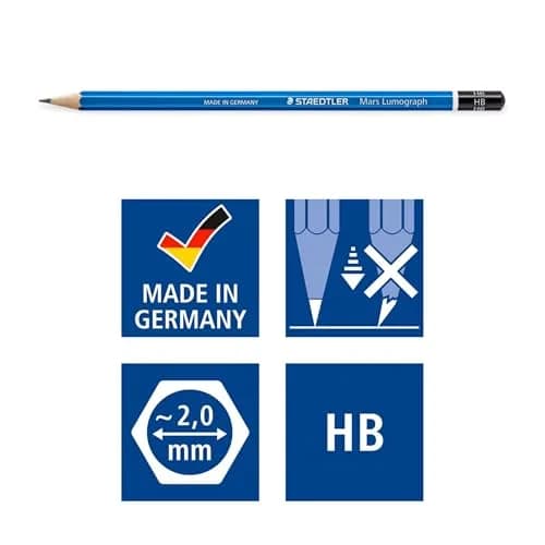 STAEDTLER Mars Lumograph Art Drawing Pencils 12-Piece Gift Set in Metal Tin | Versatile Graphite Range for Artists thumbnail 6