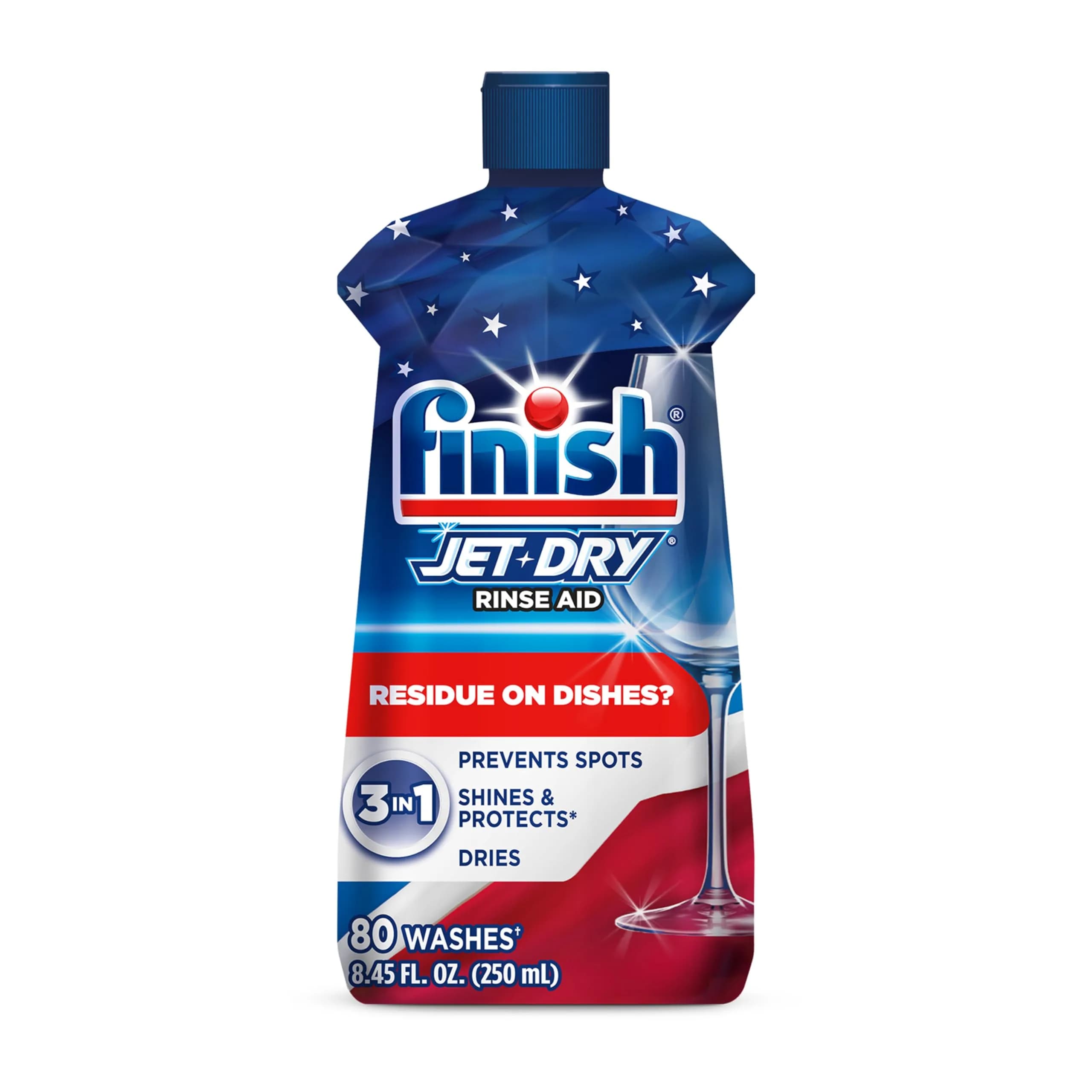 Finish Jet-Dry Dishwasher Rinse Aid Liquid 240ml (8.45 oz) | Prevents Spots & Residues - main product image