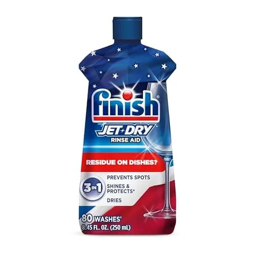 Finish Jet-Dry Dishwasher Rinse Aid Liquid 240ml (8.45 oz) | Prevents Spots & Residues thumbnail 1