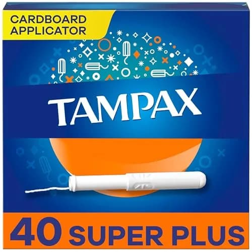 Tampax Cardboard Tampons Super Plus Absorbency 40 Count | #1 U.S. Gynecologist Recommended Tampon Brand thumbnail 1