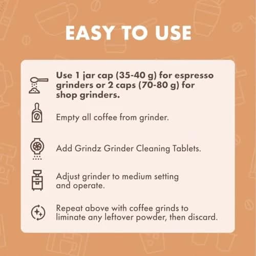 Urnex Grindz Professional Coffee Grinder Cleaning Tablets 102 Count | Cleans Burr and Casing thumbnail 5