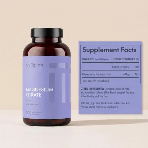 Olympian Labs Magnesium Citrate 400mg | Supports Sleep, Bones & Heart | 300 Capsules thumbnail 2