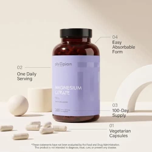 Olympian Labs Magnesium Citrate 400mg | Supports Sleep, Bones & Heart | 300 Capsules thumbnail 3