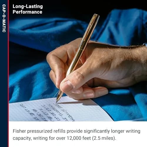 Fisher Space Pen Cap-O-Matic M4G Retractable Ballpoint Pen, 0.5mm Medium Point, Lacquered Brass, Gift Box | Writes Upside Down & in Extreme Temperatures thumbnail 5