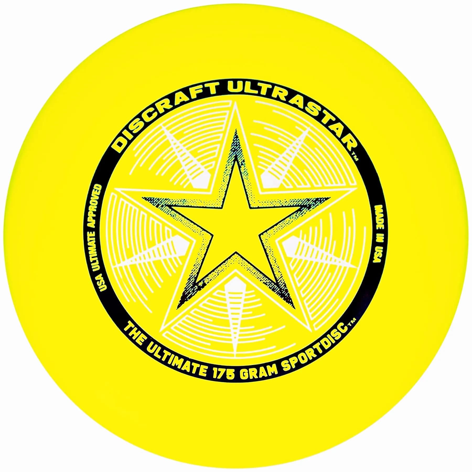 Discraft Ultra Star Sport Disc 175g (27.5cm) | Official USA Ultimate Disc — Fluorescent Yellow
