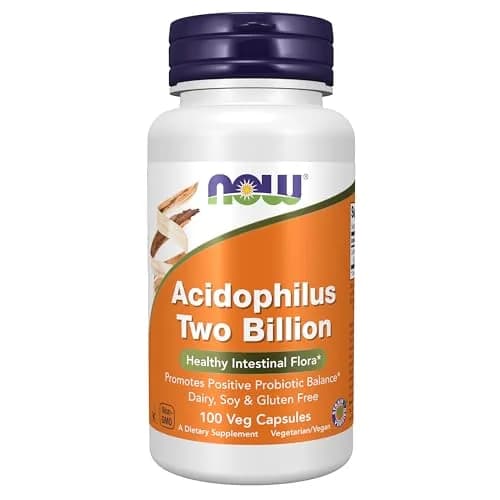 NOW Foods Acidophilus Two Billion Veg Capsules 100 Count | Healthy Intestinal Flora thumbnail 1