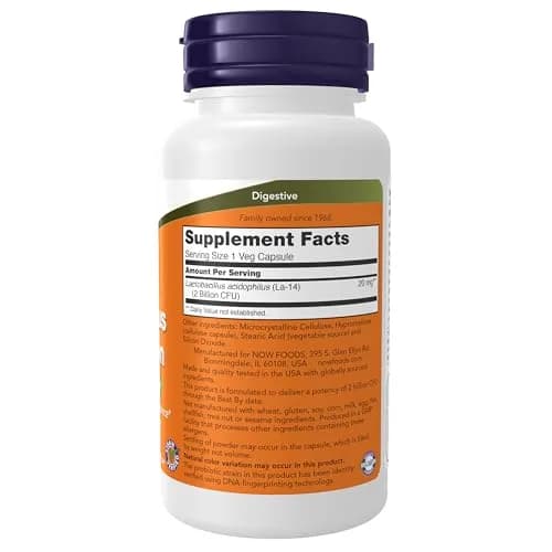 NOW Foods Acidophilus Two Billion Veg Capsules 100 Count | Healthy Intestinal Flora thumbnail 2
