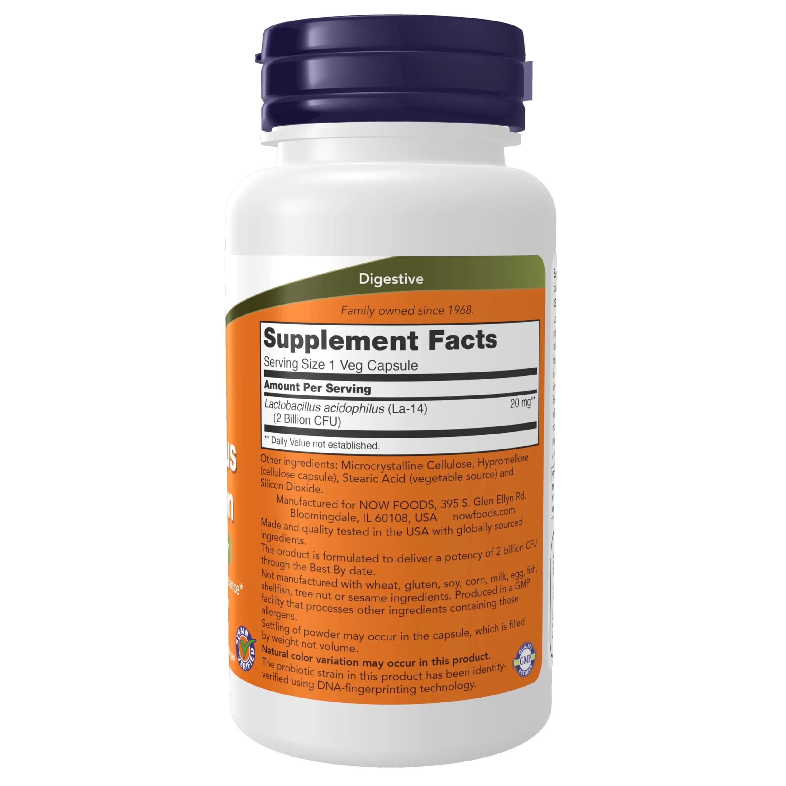 NOW Foods Acidophilus Two Billion Veg Capsules 100 Count | Healthy Intestinal Flora - view 2