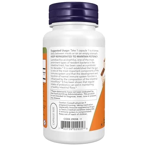 NOW Foods Acidophilus Two Billion Veg Capsules 100 Count | Healthy Intestinal Flora thumbnail 3
