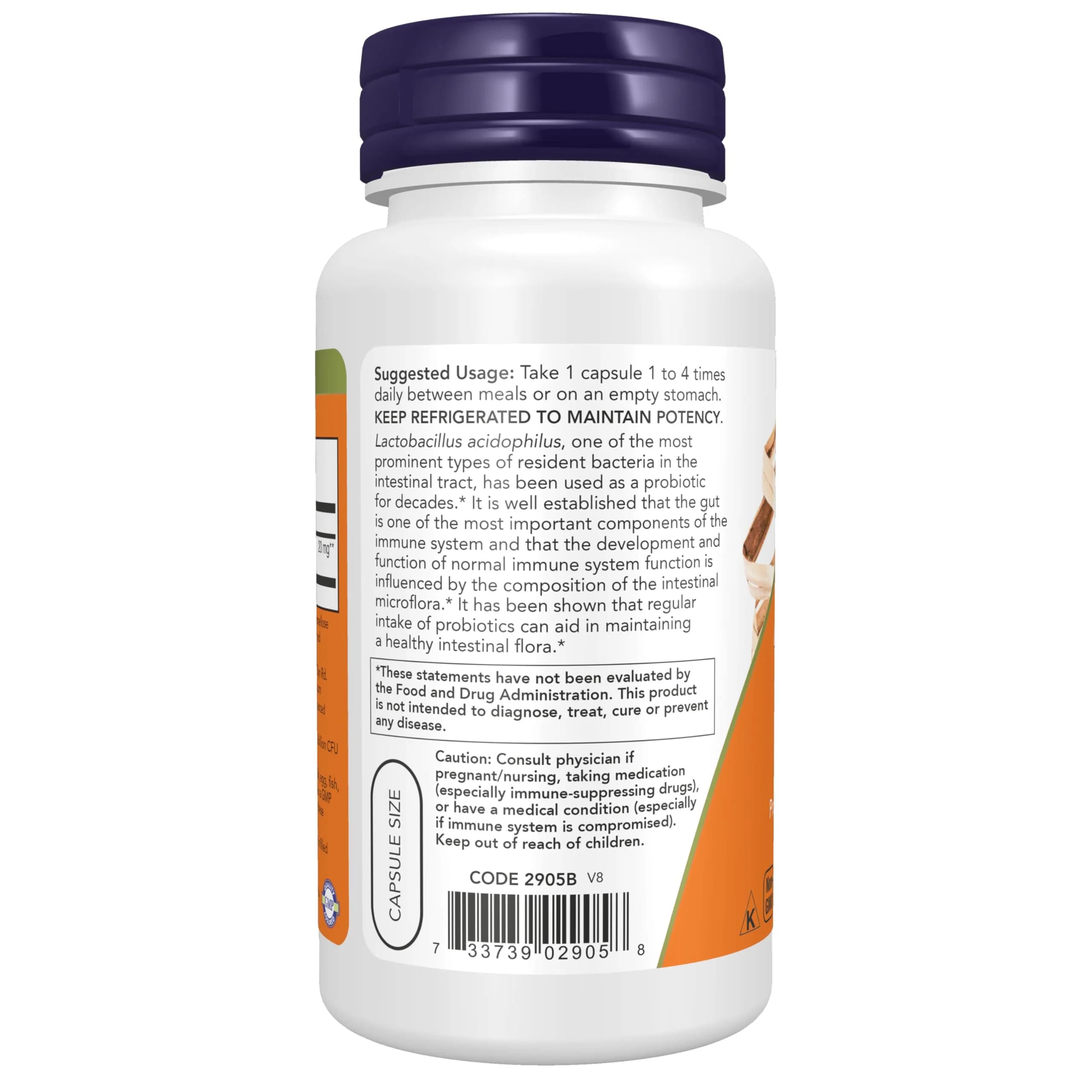 NOW Foods Acidophilus Two Billion Veg Capsules 100 Count | Healthy Intestinal Flora - view 3