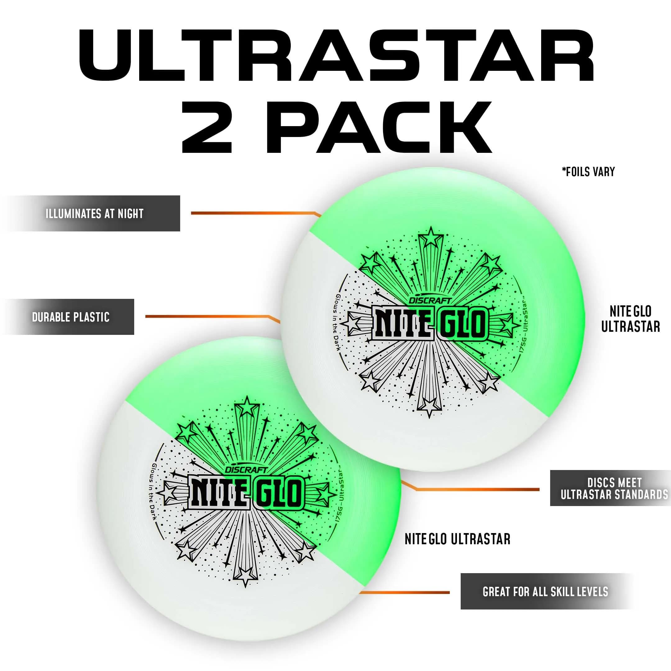 Discraft Ultra Star Sport Disc 175g Nite Glo - Glow-in-the-Dark Ultimate Flying Disc thumbnail 4