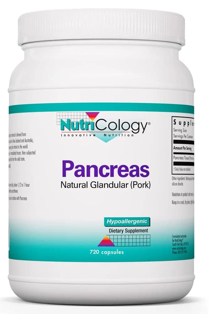 Allergy Research Group Pancreas Natural Glandular 425 mg Pork | Supports Digestive & Metabolic Function - main product image