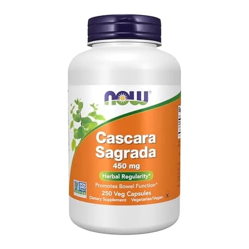 NOW Cascara Sagrada 450 mg Herbal Regularity 250 Veg Caps | Promotes Bowel Function thumbnail 1