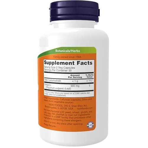NOW Foods Oregano 450 mg Veggie Capsules | 100 Count, Free Radical Scavenger thumbnail 2